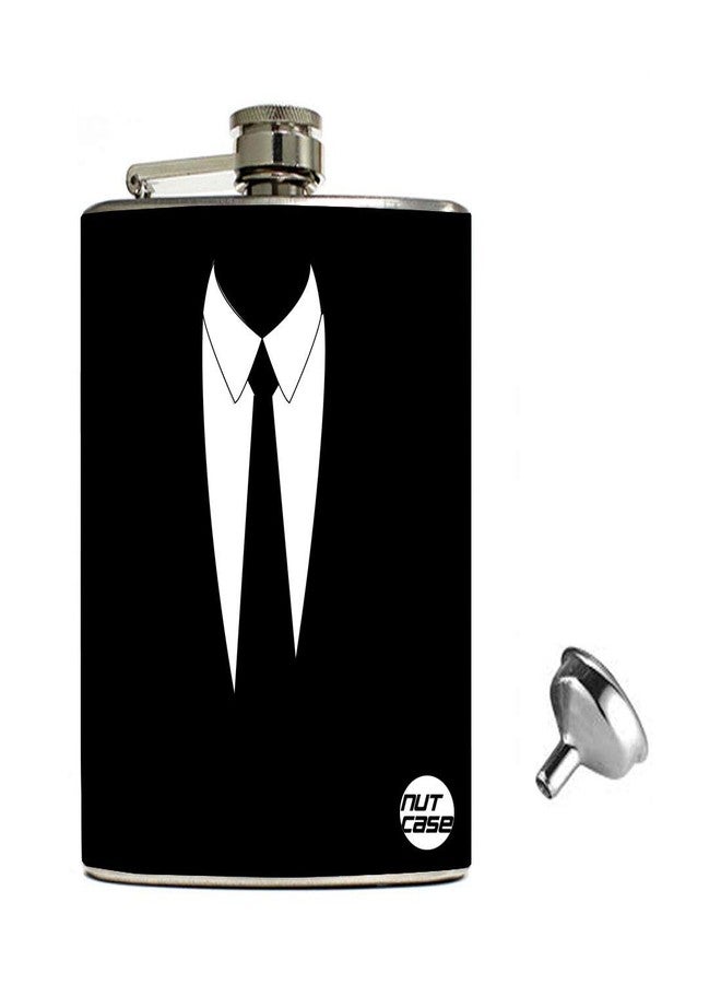 Nutcase Designer Hip Flasks Gift Set with Funnel - 9 oz Stainless Steel- Hip Flasks for Men- Suit Up - Image 3